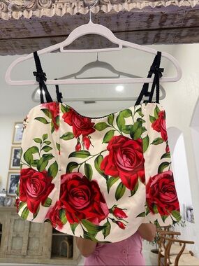Jaded London Red Rose Print Corset